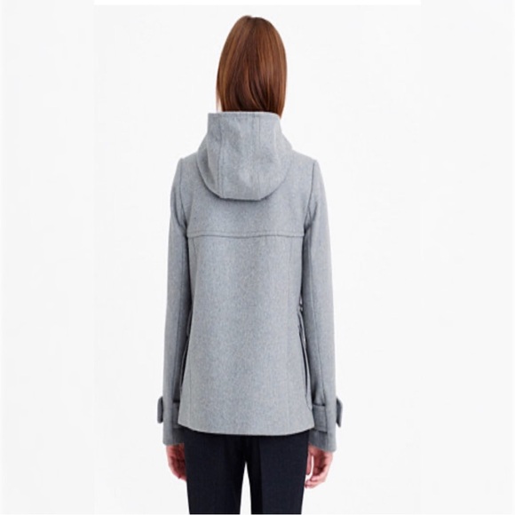 J. Crew Duffle Jacket Coat Melton Wool Peacoat Toggle Classic Nautical Gray 6 - Picture 3 of 13